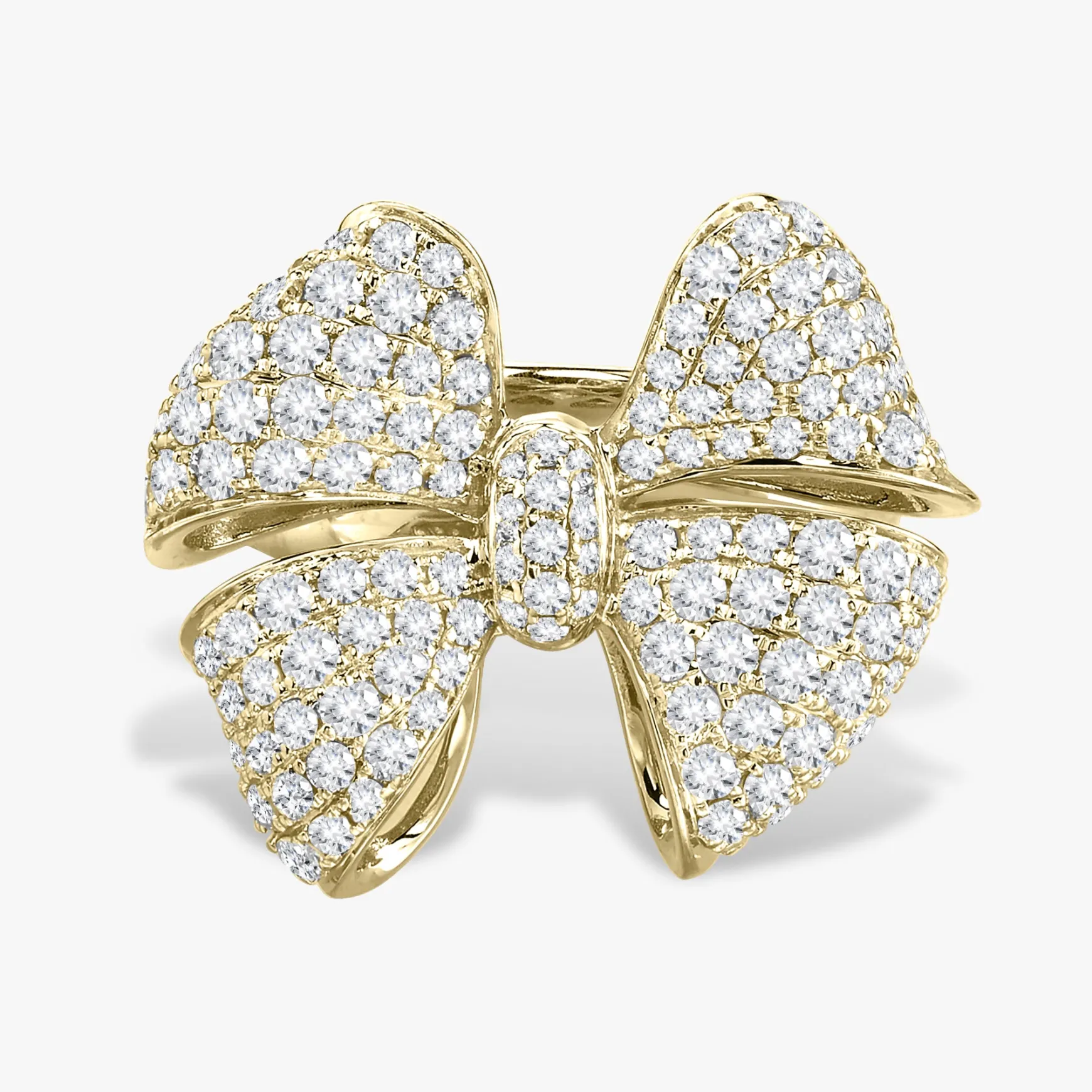 Little Martha May Pave Diamond Bow Cocktail Ring 2.13 ctw