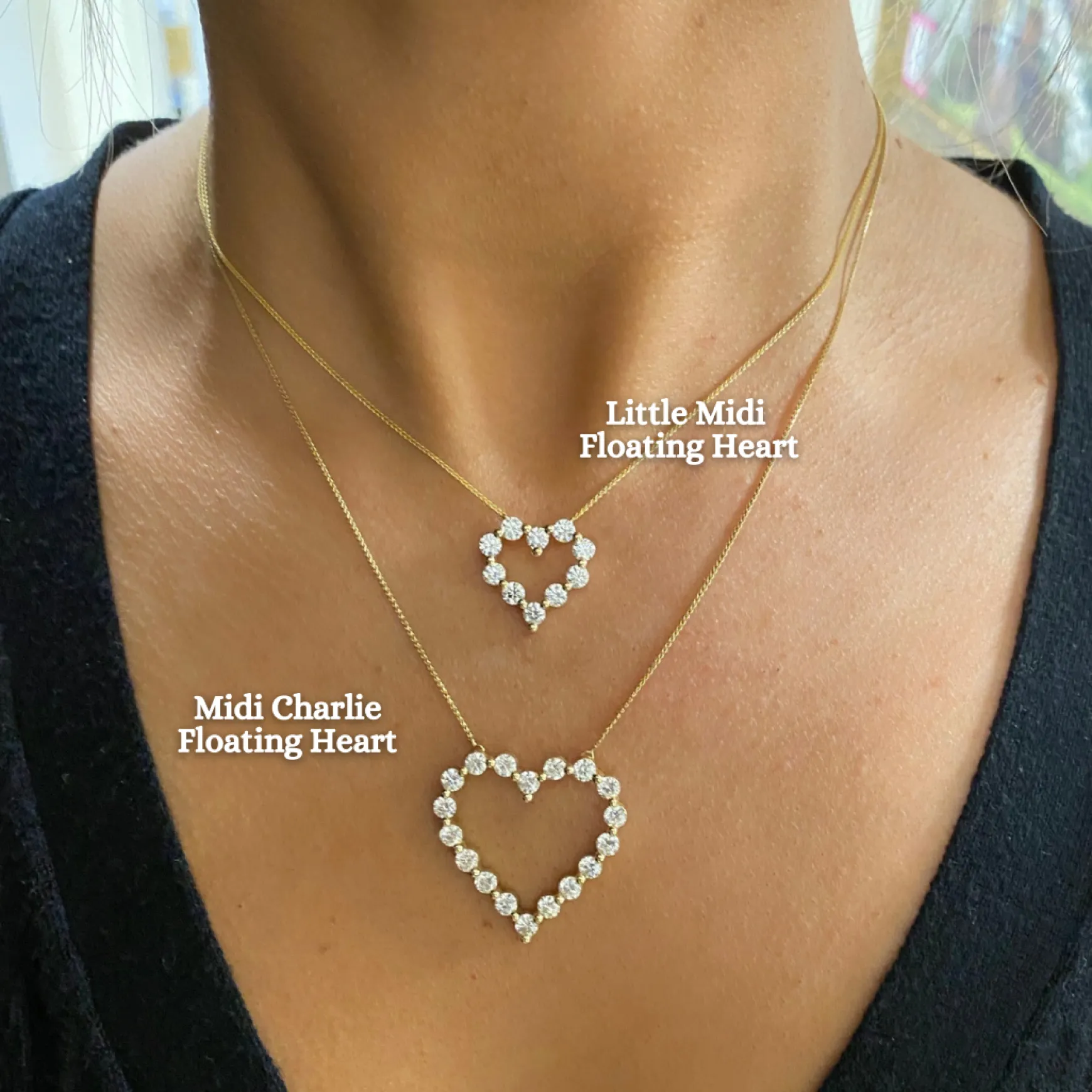 Little Midi Charlie Cloud® Floating Diamond Heart Necklace 1.20 ctw