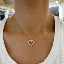 Little Midi Charlie Cloud® Floating Diamond Heart Necklace 1.20 ctw