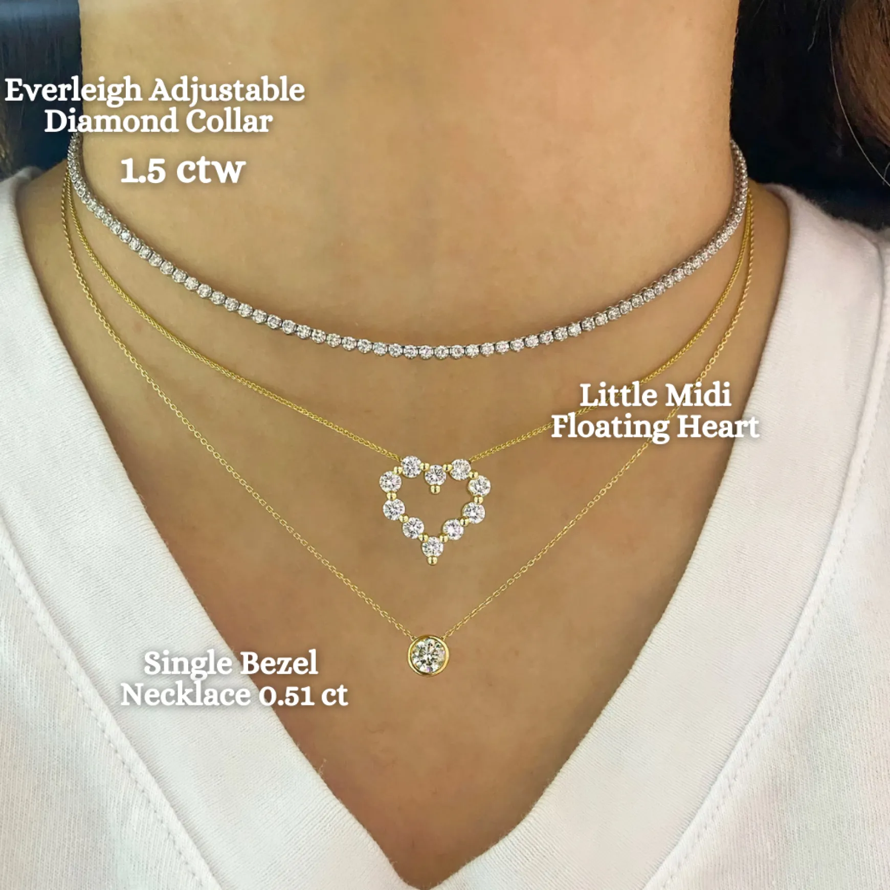 Little Midi Charlie Cloud® Floating Diamond Heart Necklace 1.20 ctw