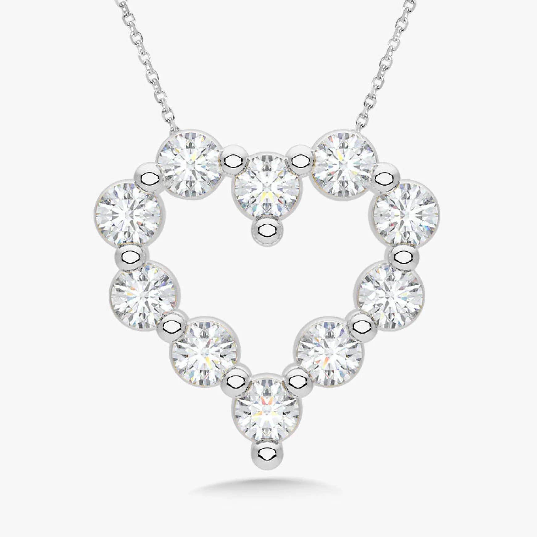 Little Midi Charlie Cloud® Floating Diamond Heart Necklace 1.20 ctw