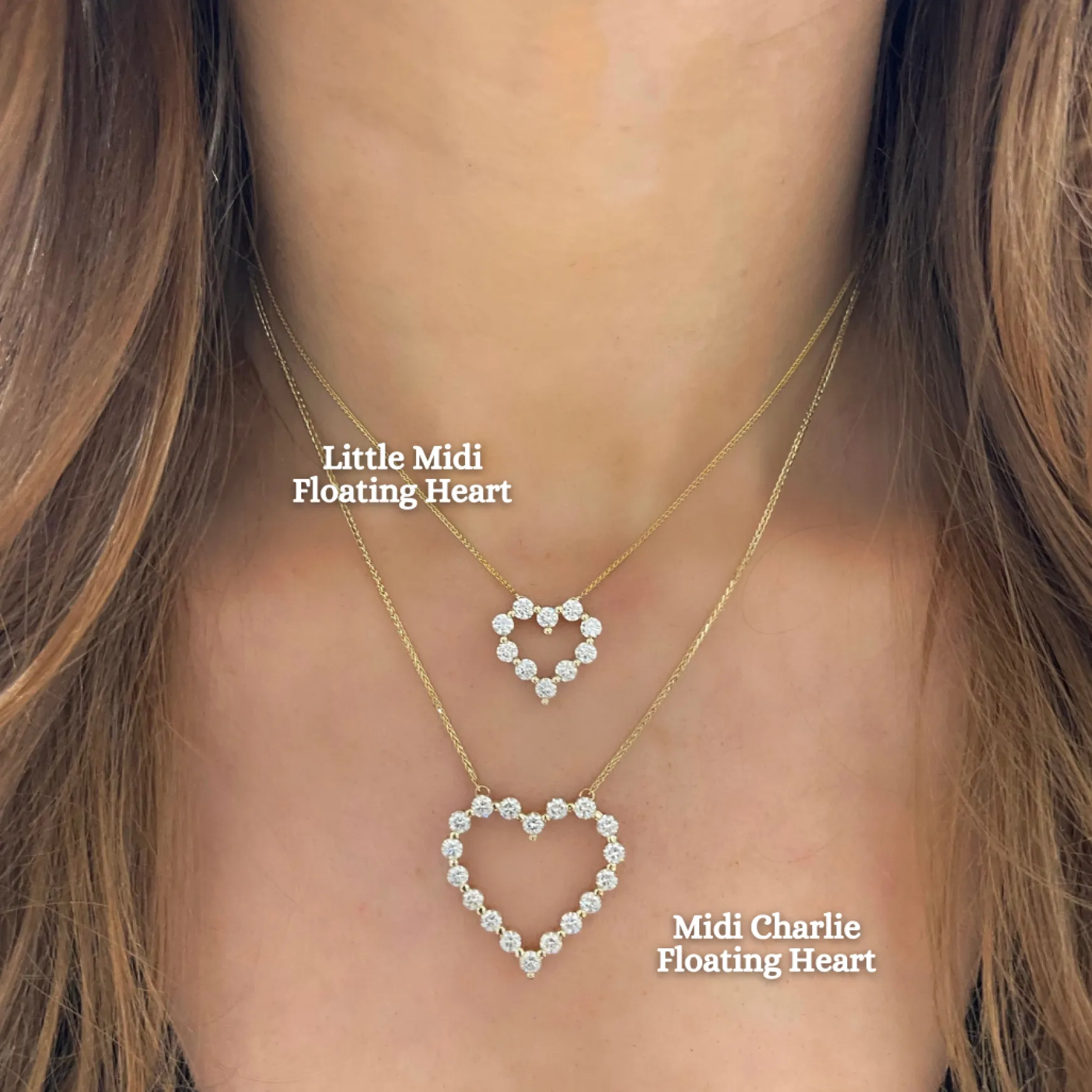 Little Midi Charlie Cloud® Floating Diamond Heart Necklace 1.20 ctw