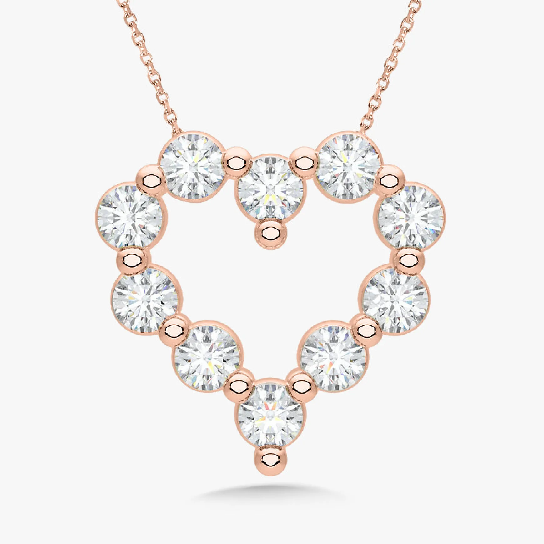 Little Midi Charlie Cloud® Floating Diamond Heart Necklace 1.20 ctw