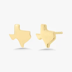 Lone Star Tiny Texas Gold Stud Earrings