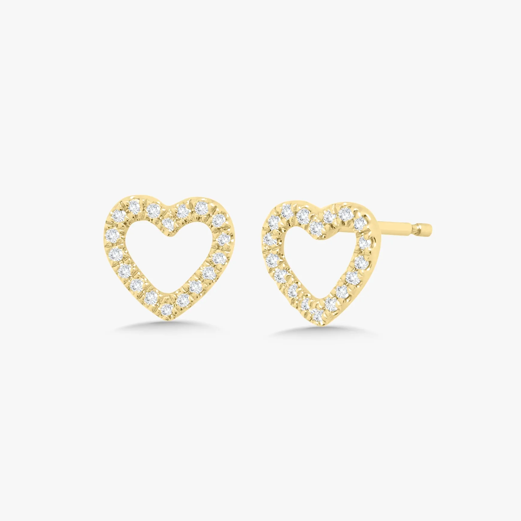 Love Struck Diamond Heart Stud Earrings