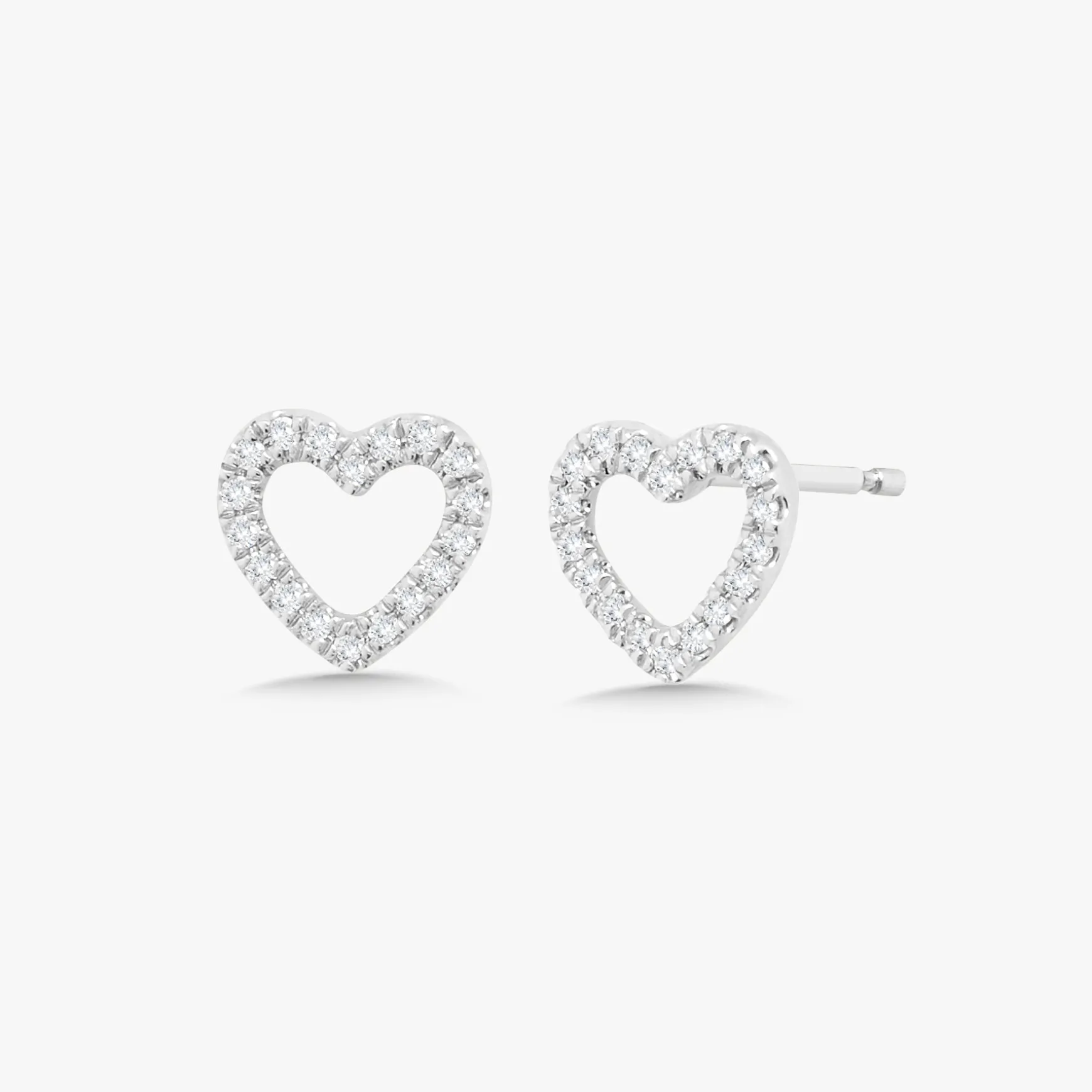Love Struck Diamond Heart Stud Earrings