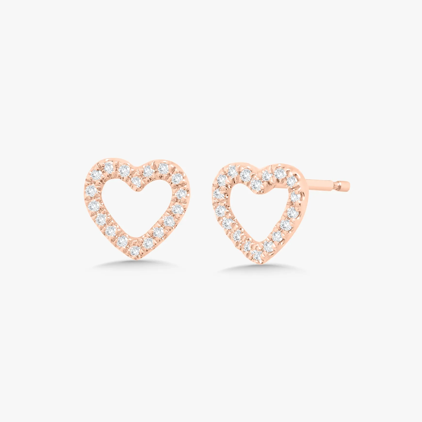 Love Struck Diamond Heart Stud Earrings