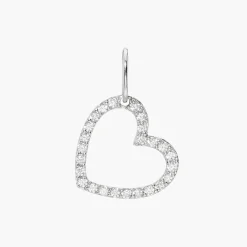 Love Struck Diamond Open Heart Charm