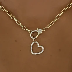 Love Struck Diamond Open Heart Charm