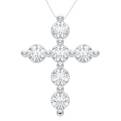 Mamas Charlie Cloud® Floating Diamond Cross Necklace 2.46 ctw