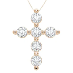 Mamas Charlie Cloud® Floating Diamond Cross Necklace 2.46 ctw