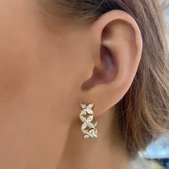 Marigold Marquise Diamond Double Sided Hoop Earrings