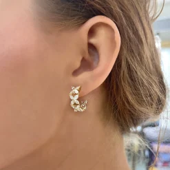 Marigold Marquise Diamond Double Sided Hoop Earrings