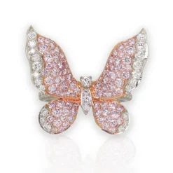 Mariposa Argyle Pink & White Diamond Platinum Butterfly Earrings