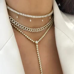 Marquise Dangle Diamond Adjustable Choker Necklace 5.67 ctw