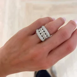 Marquise Pave Puff Diamond Ring 3.60 ctw