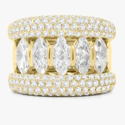 Marquise Pave Puff Diamond Ring 3.60 ctw
