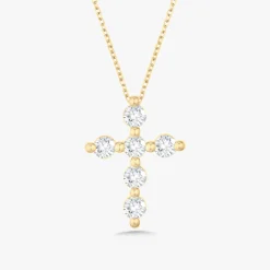 Midi Charlie Cloud® Floating Diamond Cross Necklace 0.72 ctw