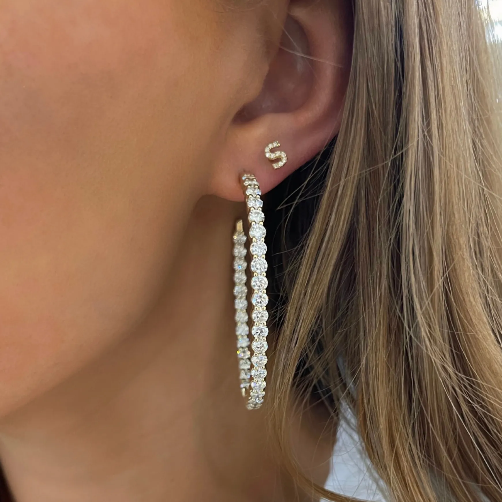 Midi Georgie Diamond Hoop Earrings 8.16 ctw