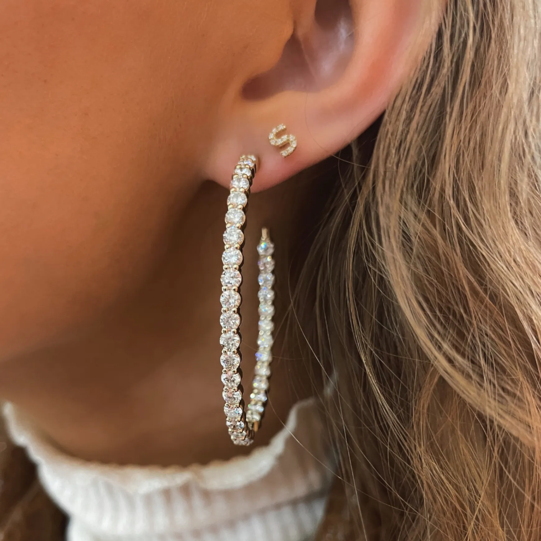 Midi Georgie Diamond Hoop Earrings 8.16 ctw