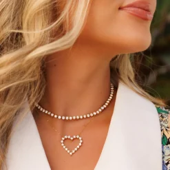 Milgrain Tennis Necklace 12.61 ctw