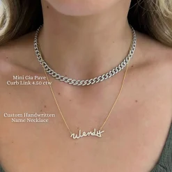 Mini Gia Curb Link Pave Diamond Necklace 4.50 ctw