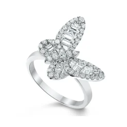 Mini Ophelia Single Baguette Butterfly Ring