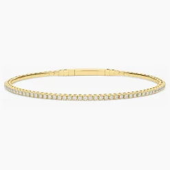 Mini Scalloped Diamond Flex Bangle Bracelet 0.50 ctw