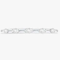 Mini Vadella Baguette & Round Diamond Band 0.15 ctw