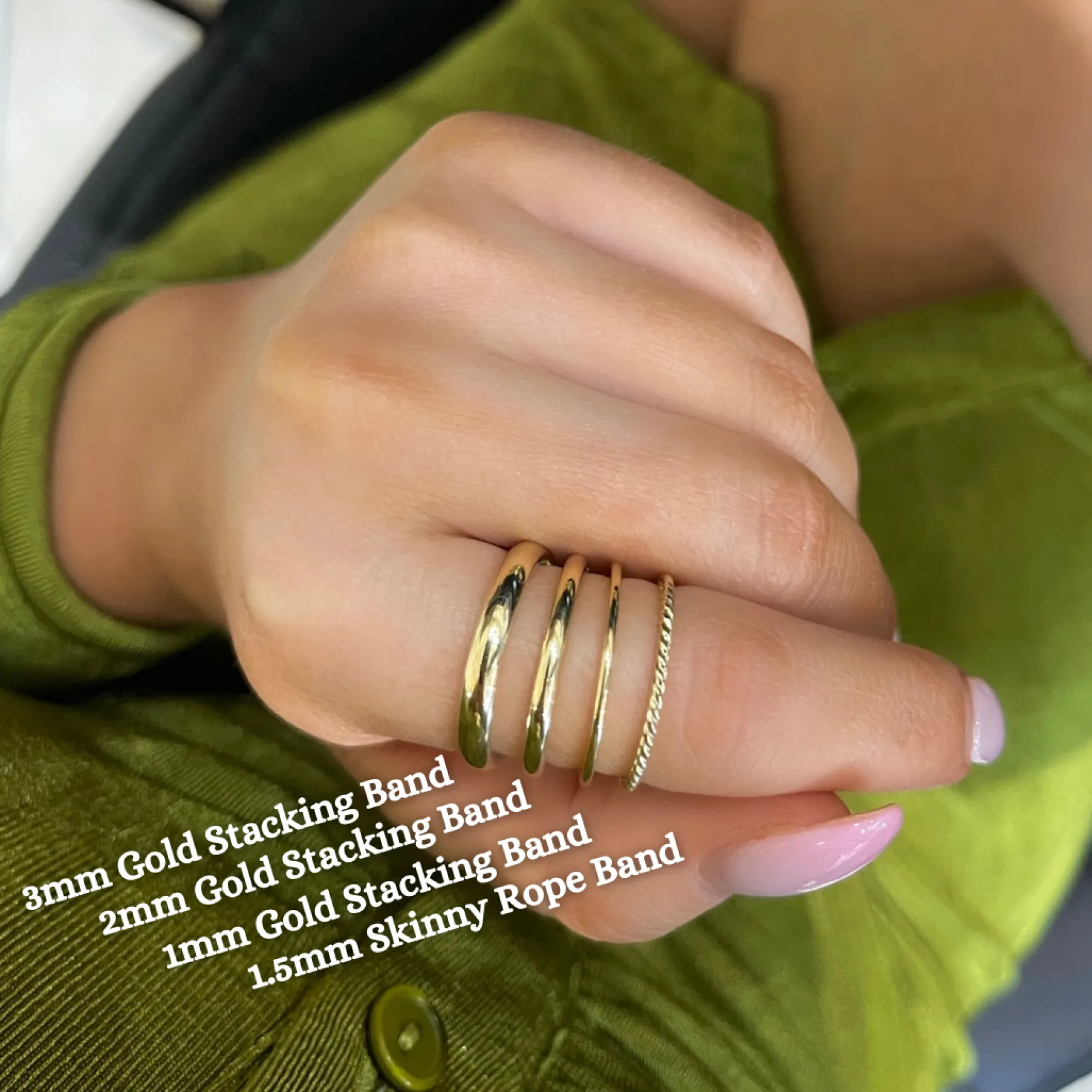 1mm Gold Stacking Spacer Band