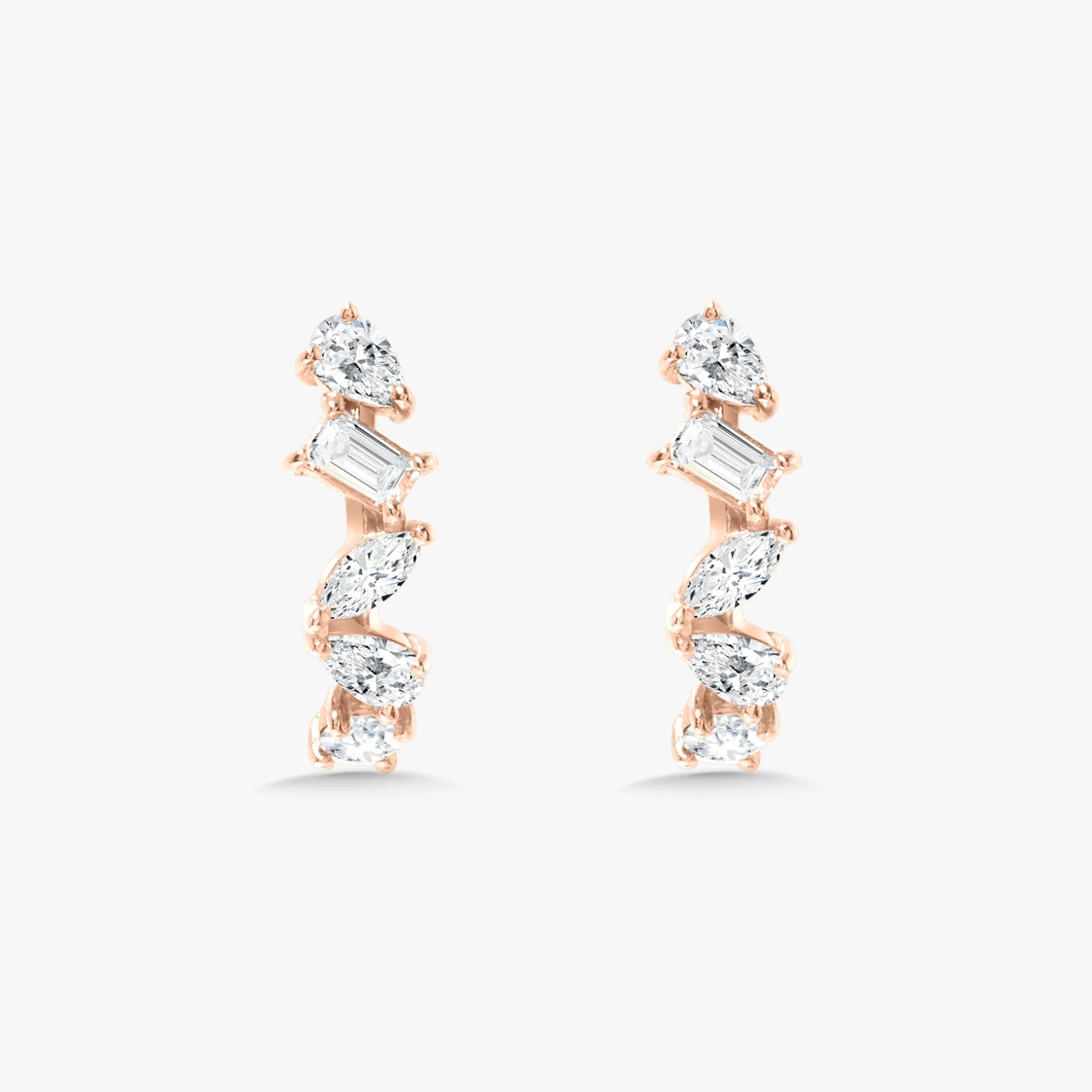 Multi-Shape Diamond Huggies