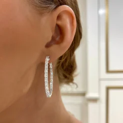 Odessa Emerald Cut Hoop Earrings