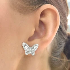 Ophelia Baguette Butterfly Stud Earrings 1.77 ctw
