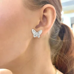Ophelia Baguette Butterfly Stud Earrings 1.77 ctw