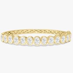 Oval Bezel Diamond Bangle Bracelet 5.35 ctw