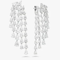 Pear Diamond Dangle Stud Earrings 22.92 ctw