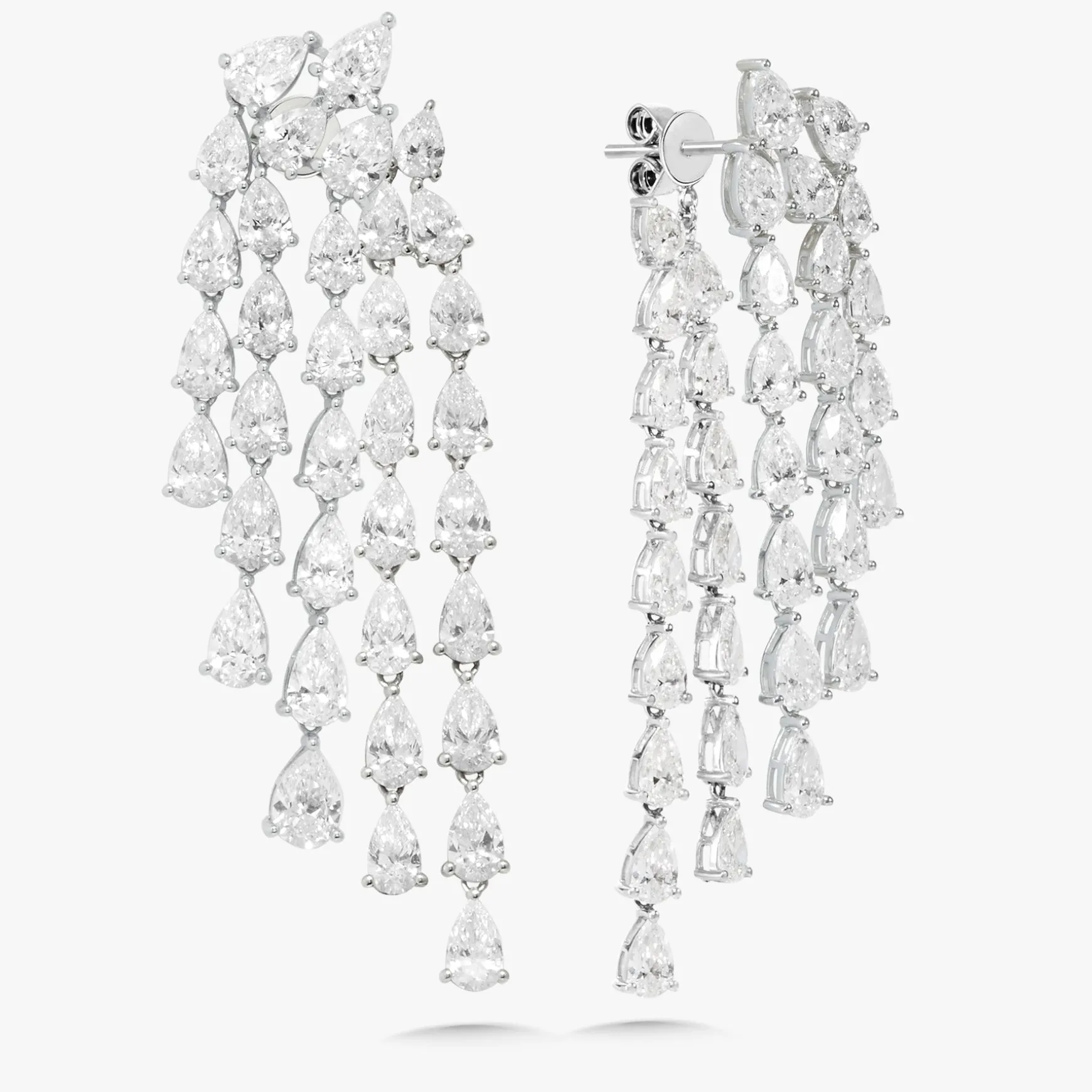 Pear Diamond Dangle Stud Earrings 22.92 ctw