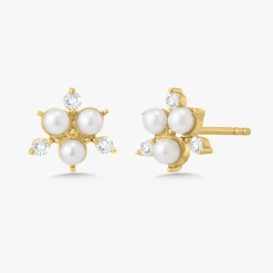 Pearl Cluster Stud Earrings