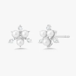 Pearl Cluster Stud Earrings