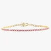 Pink Sapphire Tennis Bracelet 4.21 ctw