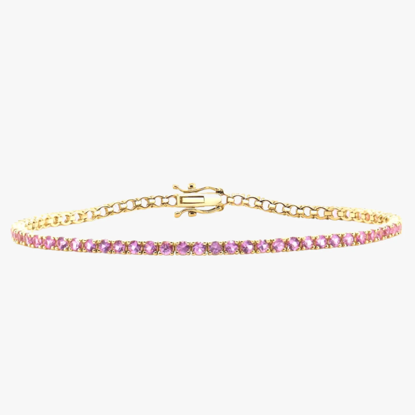 Pink Sapphire Tennis Bracelet 4.21 ctw