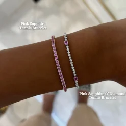 Pink Sapphire Tennis Bracelet 4.21 ctw