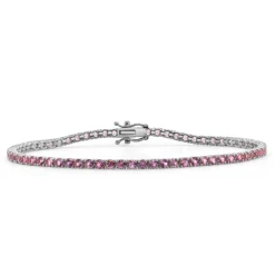Pink Sapphire Tennis Bracelet 4.21 ctw