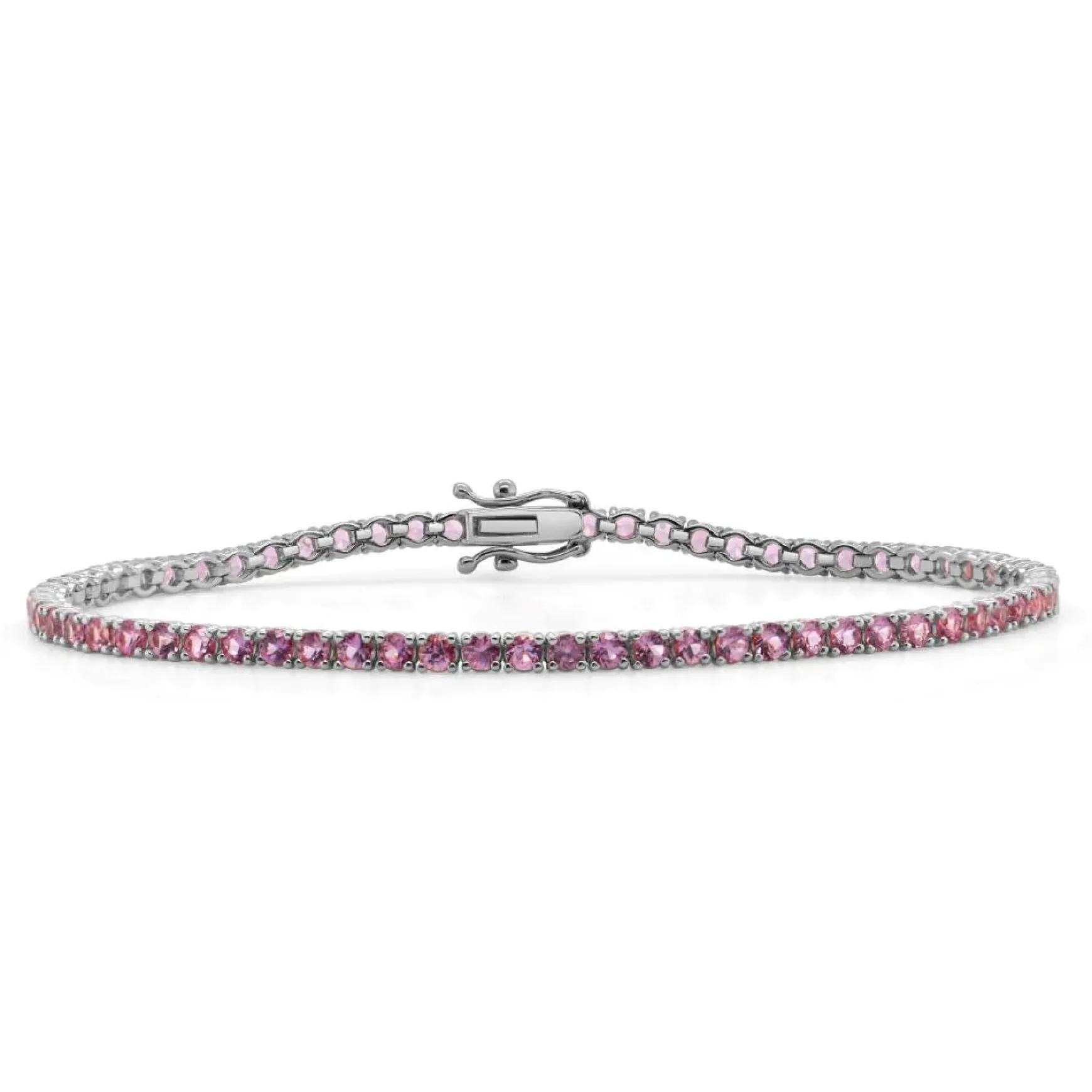 Pink Sapphire Tennis Bracelet 4.21 ctw
