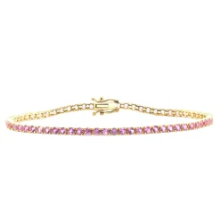 Pink Sapphire Tennis Bracelet 4.21 ctw