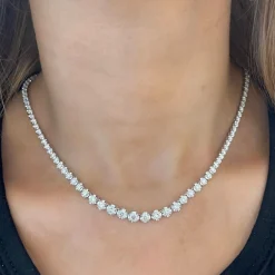 Poppy Illusion Set Diamond Tennis Necklace 5 ctw