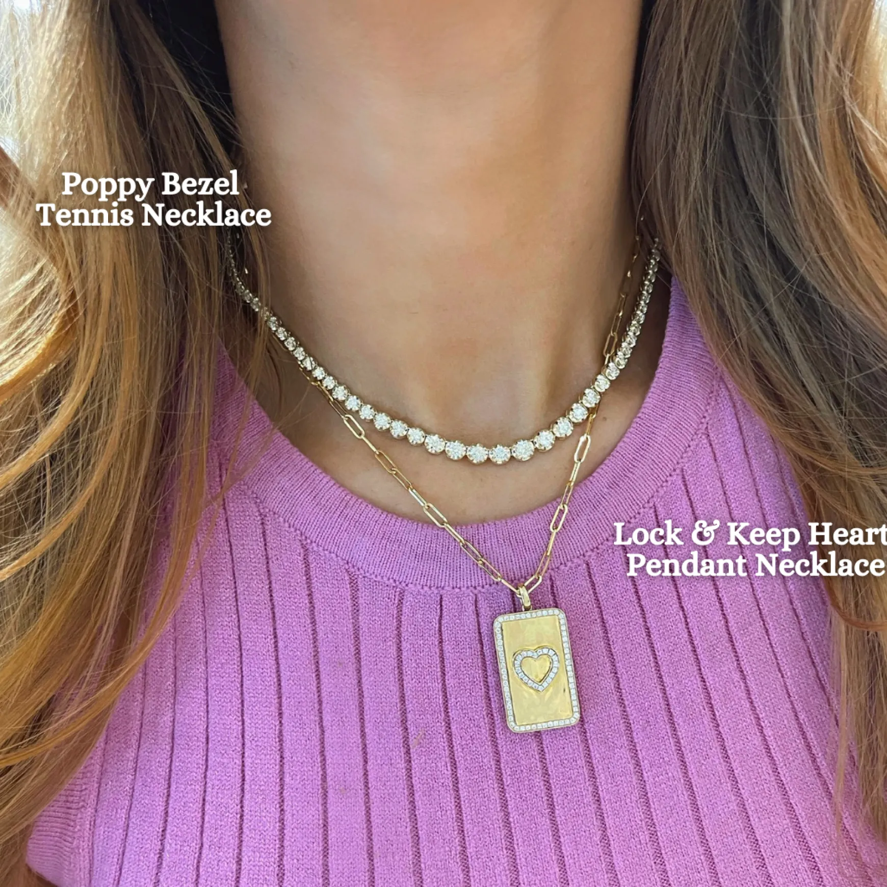Poppy Illusion Set Diamond Tennis Necklace 5 ctw