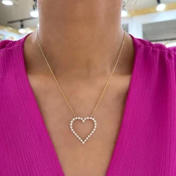 Posie Charlie Cloud® Floating Diamond Heart Necklace 1.00 ctw