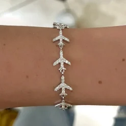 "Cloud Nine" Airplane Diamond Tennis Bracelet 2.07 ctw