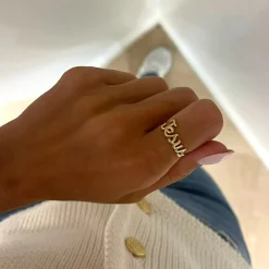 "Jesus" Gold Wire Script Ring
